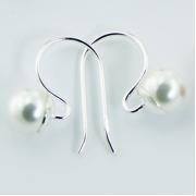 Wholesale 6mm Imitation Pearl Sterling Silver Drop Earrings