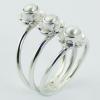 Triple Band Sterling Silver Freshwater Pearl Rings