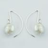Modern Sterling Silver Freshwater Pearl Dangle Earrings wholesale