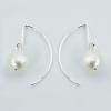 Sterling Silver Round Wire Freshwater Pearl Dangle Earrings wholesale
