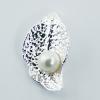 Silver Plated Sterling Silver Leaf Swarovski Pearl Pendants