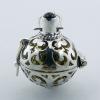 Silver Chiming Sphere Pendants Open Pattern With Gemstone