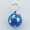 Light Blue Chiming Sphere Pendant Silver White Lovely Dots wholesale