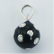 Wholesale Black Small Chiming Silver White Vivid Dots Sphere Pendants