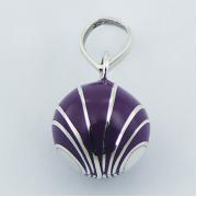 Wholesale Violet Chiming Nested Silver Circles On Brass Sphere Pendants