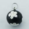 Handmade Ornate Silver Brass Black Chiming Sphere Pendants