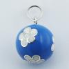 Vivid Blue Ornate Silver Brass Chiming Sphere Pendants