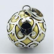 Wholesale Elegant Chiming Pendant Ajoure Silver Wraps Brass Ball