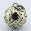 Elegant Chiming Pendant Ajoure Silver Wraps Brass Ball