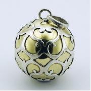 Wholesale Ajoure Silver Casing Shiny Brass Ball Chiming Sphere Pendants