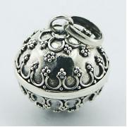 Wholesale Sterling Silver Handmade Flower Chiming Sphere Pendants