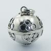 Hammered To Shape Ornate Silver Chiming Sphere Pendants