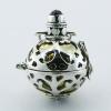Ajoure Silver Gemstone At Top Chiming Sphere Pendants
