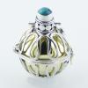 Chiming Sphere Silver Outlines Of Flowers Gemstone On Top