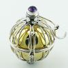 Delicate Silver Gemstone Floral Chiming Sphere Pendants