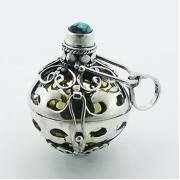 Wholesale Chiming Sphere Silver Open Hearts Antique Pattern Pendants