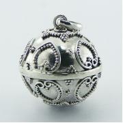Wholesale Chiming Sphere Silver Beaded Hearts Ornaments Pendants