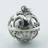 Chiming Sphere Silver Beaded Hearts Ornaments Pendants