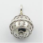 Wholesale Floral Antique Design Chiming Sphere Silver Replica Pendants