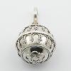 Floral Antique Design Chiming Sphere Silver Replica Pendants