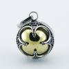 Chiming Sphere Shiny Brass Ornate Sterling Silver Openwork