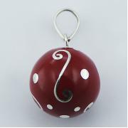 Wholesale Handmade Ornate Silver Red Chiming Sphere Pendants