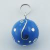 Blue Chiming Sphere Brass Ornate Sterling Silver Pendants