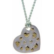 Wholesale Silver Heart Pendant With Gold Accents