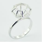 Wholesale Plain Silver Ring Diamond Shape Frame