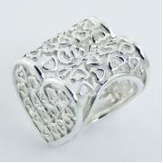 Wholesale Polished Sterling Silver Heart Openwork Rings