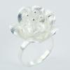 Gleaming Brushed Silver Plated Sterling Silver Flower Rings