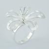 Brushed Sterling Silver Openwork Neat Design Flower Rings wholesale