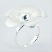 Wholesale Delicate Brushed Silver Plated Sterling Silver Flower Rings