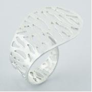 Wholesale Adjustable Ridged Brushed Sterling Silver Rings