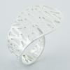 Adjustable Ridged Brushed Sterling Silver Rings