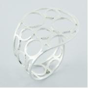 Wholesale Adjustable Brushed Sterling Array Of Circles Silver Rings