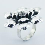Wholesale Dashing Sterling Silver Large Rose Flower Rings
