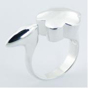 Wholesale Leaf Complements Flower Plain Silver Designer Rings