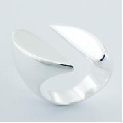 Wholesale Skewed Open Oval Designer Rings Shiny 925 Silver Jewelry