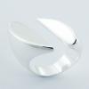 Skewed Open Oval Designer Rings Shiny 925 Silver Jewelry