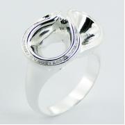 Wholesale Sterling Silver Designer Rings Chic Wavy Open Concaved Top