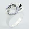 Sterling Silver Designer Rings Chic Wavy Open Concaved Top