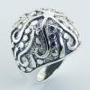 Antiqued Top Shiny Sun And Dots Relief Silver Designer Rings
