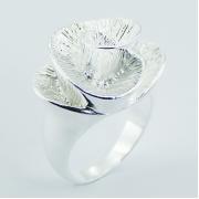 Wholesale Adorable Twirled Flower Plain Silver Plated Designer Rings