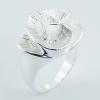 Adorable Twirled Flower Plain Silver Plated Designer Rings
