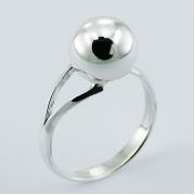 Wholesale Asymmetrical Shiny 10mm Sphere 925 Sterling Silver Rings