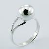 Asymmetrical Shiny 10mm Sphere 925 Sterling Silver Rings