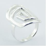 Wholesale Plain Sterling Silver Skewed Square Twirl Designer Rings