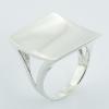 Sterling Silver Trendy Concaved Square Designer Rings