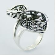 Wholesale Silver Designer Jewellery High Class Floral Ajoure Silver Rings